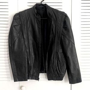 80s Thriller Black Leather Jacket Vintage Michael Jackson